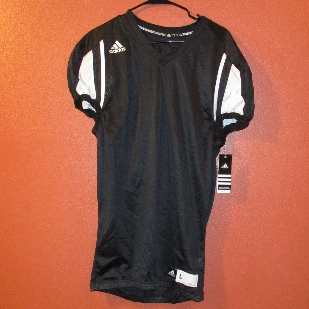 Adidas Jersey NEW Men X Large Black White Athletic Sport Fitness Football Jersey